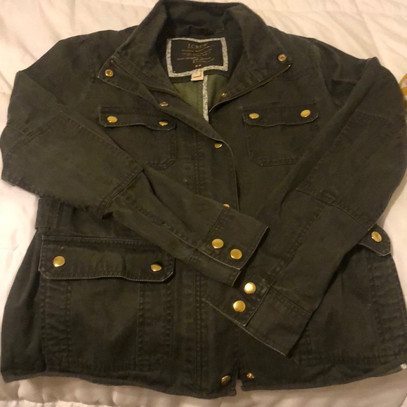 J.Crew Relaxed Boyfriend Field Jkt - Dark Green - Picture 2 of 4